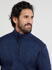 Mountain Warehouse Blue Mens Idris Quarter Zip Fleece - Image 4 of 5