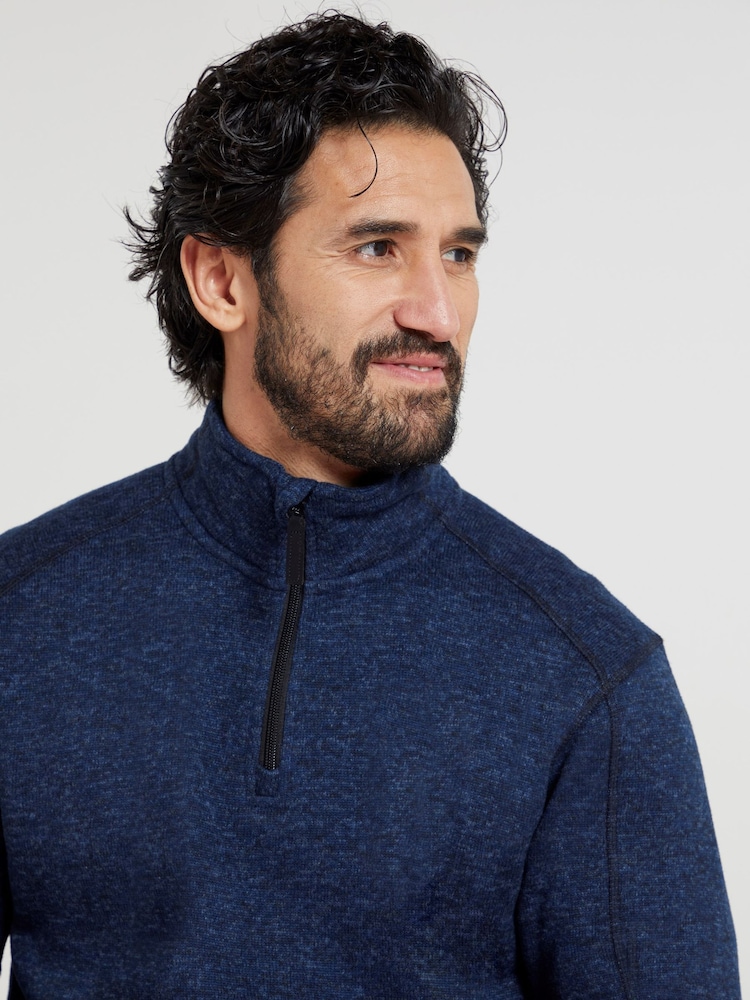 Mountain Warehouse Blue Mens Idris Quarter Zip Fleece - Image 4 of 5