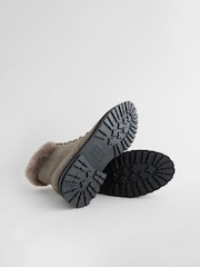 Grey Forever Comfort® Faux Fur Collared Lace-Up Boots - Image 7 of 7