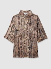 Reiss Neutral Maya Snake Print Shirt - Image 2 of 5