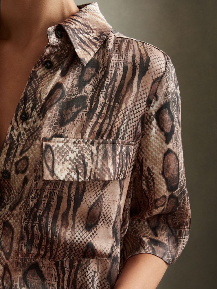 Reiss Maya overhemd met slangenprint - Image 3 of 5