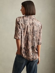 Reiss Neutral Maya Snake Print Shirt - Image 4 of 5