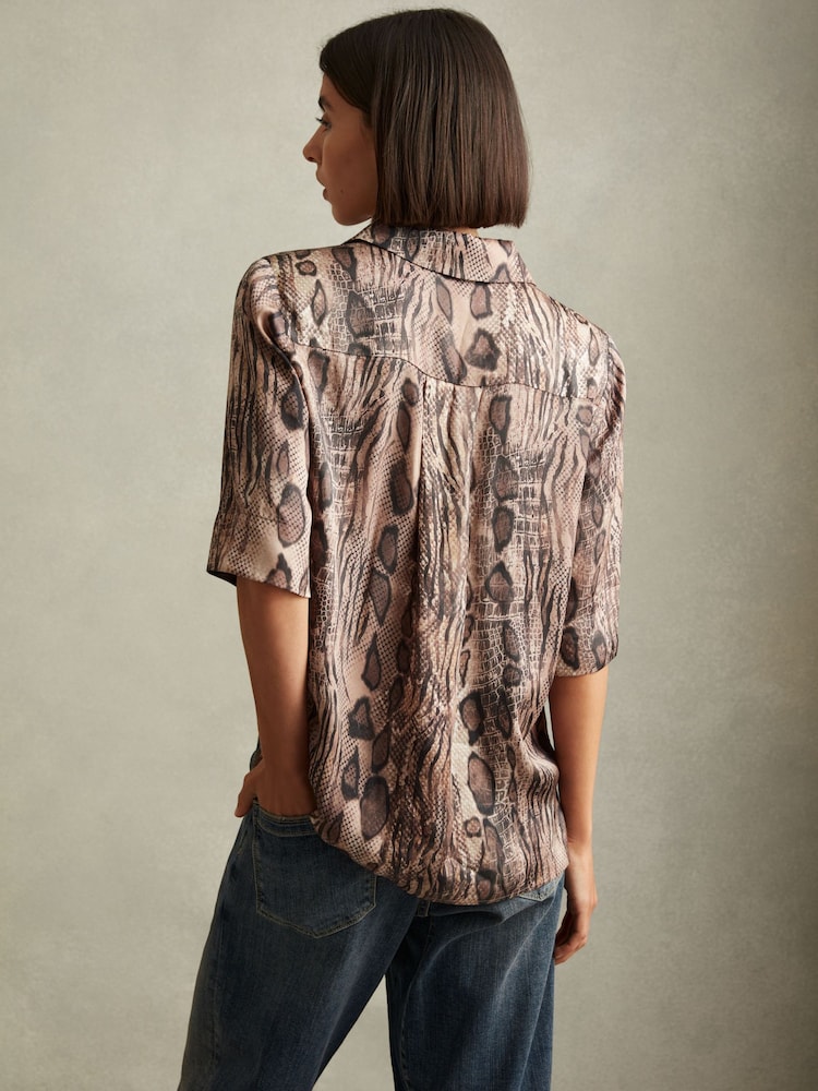 Reiss Maya overhemd met slangenprint - Image 4 of 5