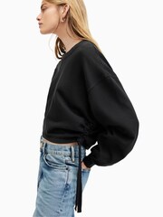 AllSaints Black Mira 100% Cotton Sweatshirt - Image 1 of 9