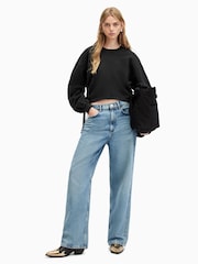 AllSaints Black Mira 100% Cotton Sweatshirt - Image 3 of 9