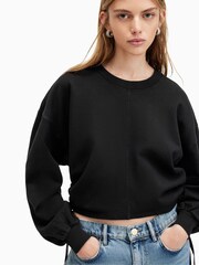 AllSaints Black Mira 100% Cotton Sweatshirt - Image 4 of 9