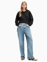 AllSaints Black Mira 100% Cotton Sweatshirt - Image 5 of 9