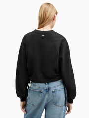 AllSaints Black Mira 100% Cotton Sweatshirt - Image 8 of 9