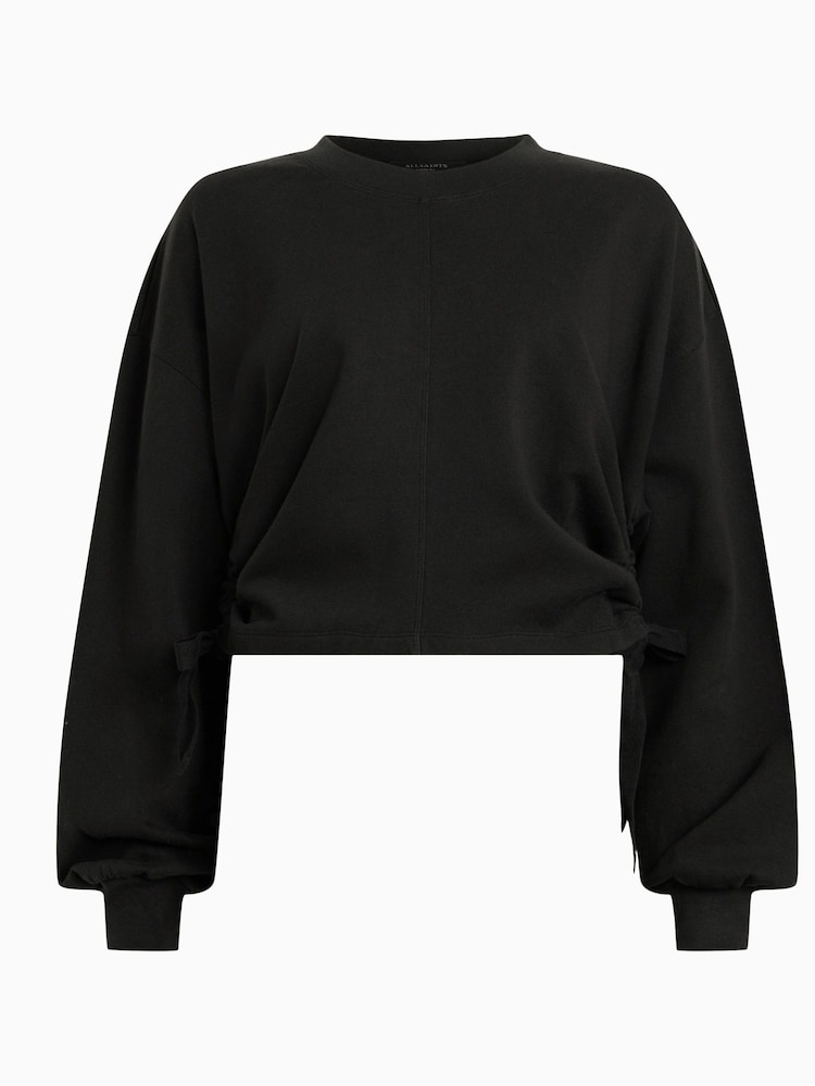 AllSaints Black Mira 100% Cotton Sweatshirt - Image 9 of 9