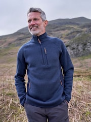 Mountain Warehouse Blue Treston Quarter Zip Fleece - Image 1 of 6