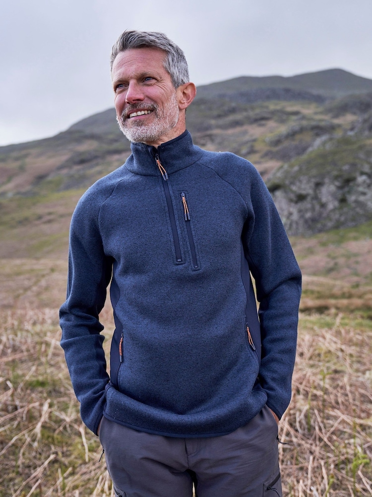 Mountain Warehouse Blue Treston Quarter Zip Fleece - Image 1 of 6
