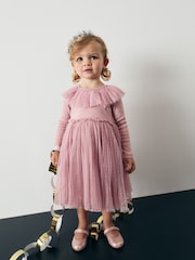 Lyserød - Langærmet Mesh Kjole (3mdr.-7år) - Image 2 of 8