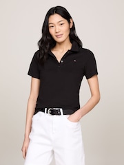 Tommy Hilfiger Black Slim 1985 Pique Polo Shirt - Image 1 of 8