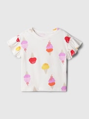 Gap White Ruffle Short Sleeve T-Shirt (Newborn-5yrs) - Image 1 of 2