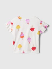 Gap White Ruffle Short Sleeve T-Shirt (Newborn-5yrs) - Image 2 of 2