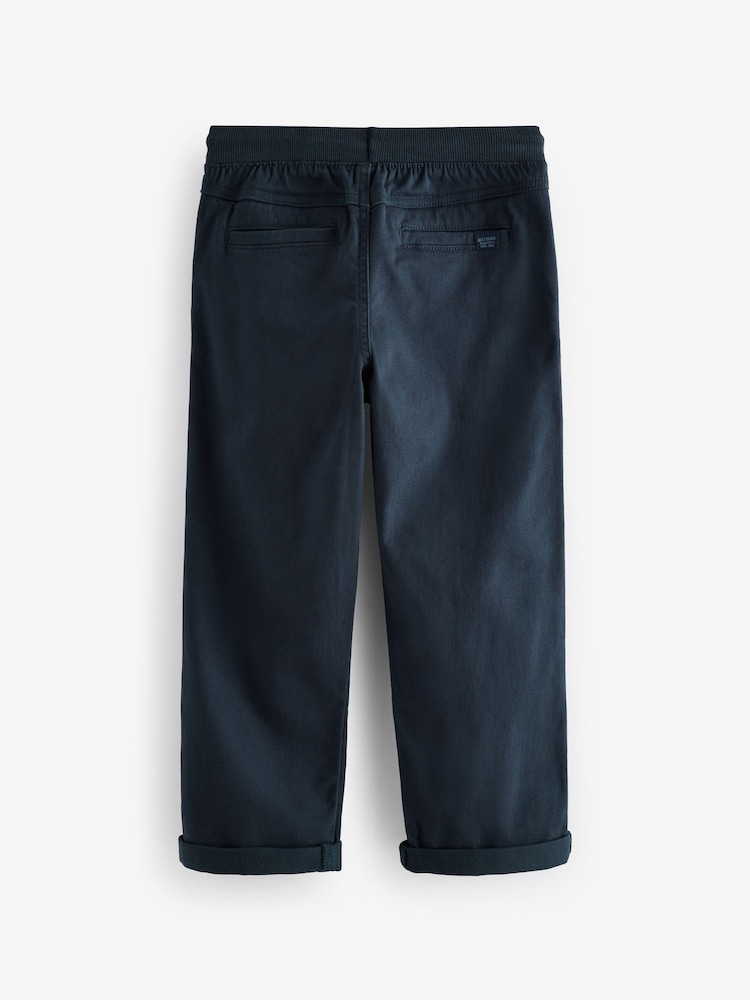 Navy Blue Wide Fit Rib Waist Pull-On Trousers (3-16yrs) - Image 2 of 5