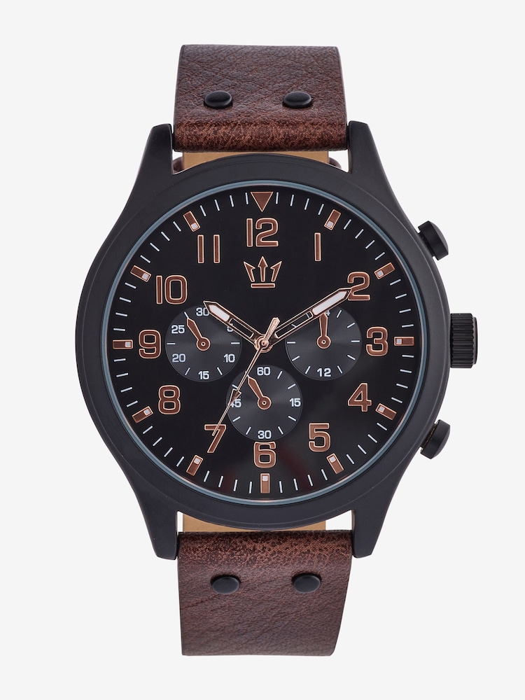 Brown Strap Chunky Watch - Image 2 of 6