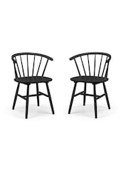 Julian Bowen Set of 2 Black Modena Dining Chairs - Image 1 of 6