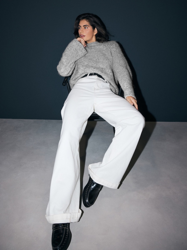 Grey Premium Alpaca Blend Soft Touch Knitted Jumper - Image 2 of 7