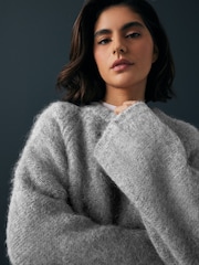 Grey Premium Alpaca Blend Soft Touch Knitted Jumper - Image 4 of 7
