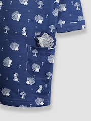 JoJo Maman Bébé Denim Blue Hedgehog & Mouse A-Line Dress - Image 4 of 4