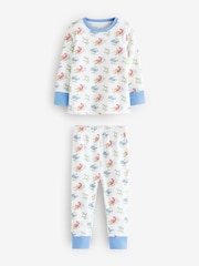 Blue/White Cars Snuggle Pyjamas 3 Pack - Image 2 of 9