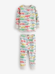 Blue/White Cars Snuggle Pyjamas 3 Pack - Image 4 of 9