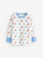 Blue/White Cars Snuggle Pyjamas 3 Pack - Image 5 of 9