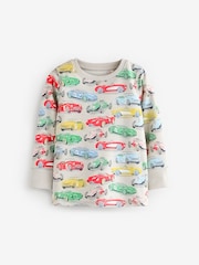Blue/White Cars Snuggle Pyjamas 3 Pack - Image 7 of 9
