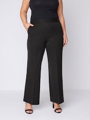 Evans Ponte Straight Leg Seam Detail Trousers - Image 1 of 4