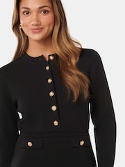 Forever New Black Karina Petite Long Sleeves Polo Knit Dress - Image 5 of 5