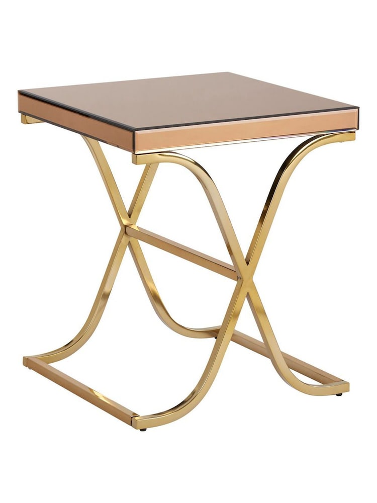 Interiors by Premier Gold Brown Kensington Townhouse Cross Legs Side Table - Image 2 of 3 Interiors by Premier Gold Brown Kensington Townhouse Cross Legs Side Table - Image 2 of 3