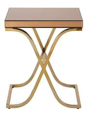 Interiors by Premier Gold Brown Kensington Townhouse Cross Legs Side Table - Image 3 of 3