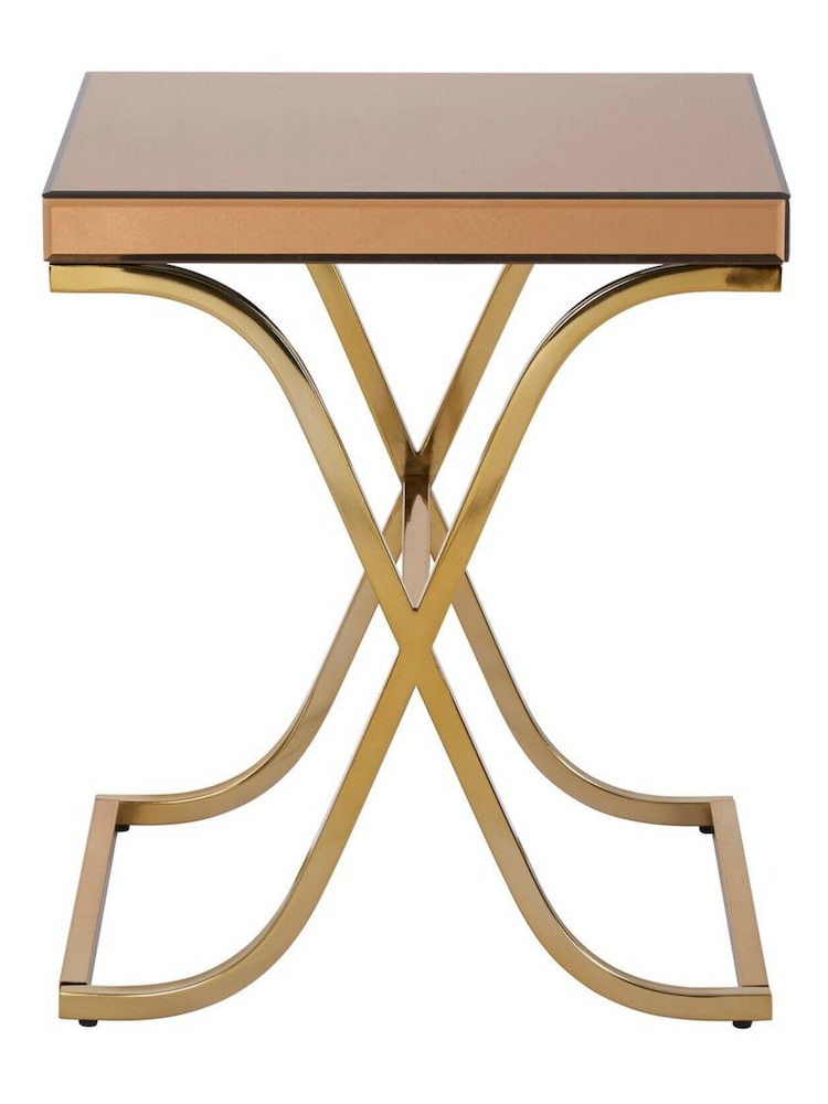 Interiors by Premier Gold Brown Kensington Townhouse Cross Legs Side Table - Image 3 of 3 Interiors by Premier Gold Brown Kensington Townhouse Cross Legs Side Table - Image 3 of 3