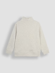 JoJo Maman Bébé Natural Lion Appliqué Half Zip Sweatshirt - Image 6 of 7