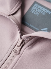 Superdry Purple Sport Tech Relaxed Zip Hoodie - Image 6 of 6