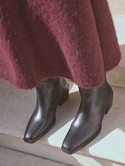 Black Leather Premium Cowboy Knee High Boots - Image 3 of 11