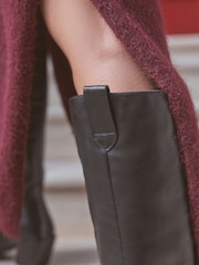 Black Leather Premium Cowboy Knee High Boots - Image 5 of 11