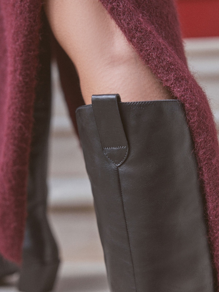 Cuir noir - Bottes haut de gamme Cowboy hauteur genou - Image 5 of 11
