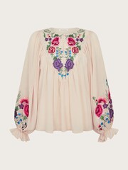 bluza z vezenino in cvetličnim potiskom Monsoon Winny - Slika 5 iz 5