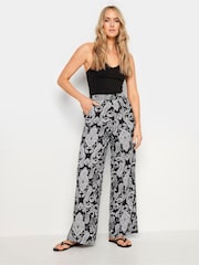 Long Tall Sally Black Paisley Print Wide Leg Trousers - Image 1 of 5