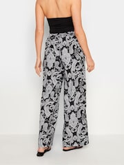 Long Tall Sally Black Paisley Print Wide Leg Trousers - Image 2 of 5