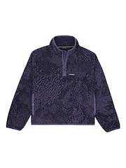 Converse Purple All Over Print Polar Fleece Pullover Top - Image 1 of 3