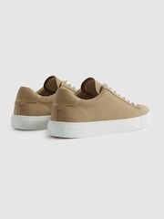 Reiss Camel Finley Nubuck Nubuck Leather Low Top Trainers - Image 4 of 5