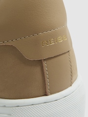 Reiss Camel Finley Nubuck Nubuck Leather Low Top Trainers - Image 5 of 5