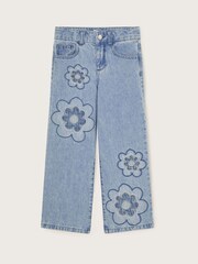Monsoon Blue Flower 100% Cotton Denim Jeans - Image 2 of 4