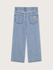 Monsoon Blue Flower 100% Cotton Denim Jeans - Image 3 of 4