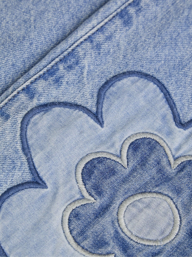 Monsoon Blue Flower 100% Cotton Denim Jeans - Image 4 of 4