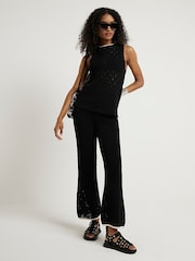 River Island Black Block Stitch Tabard  Vest - Image 2 of 4