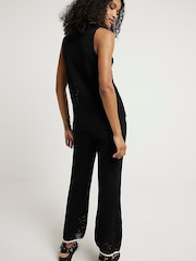 River Island Black Block Stitch Tabard  Vest - Image 3 of 4